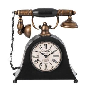 Stolní kovové hodiny ve tvaru starého telefonu - 26*9*25 cm 268751 obraz