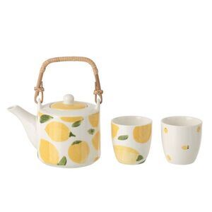 Čajová sada s konvičkou a 2 hrnky Casa Limone - 16*11*12 cm / 600 ml 63757 obraz
