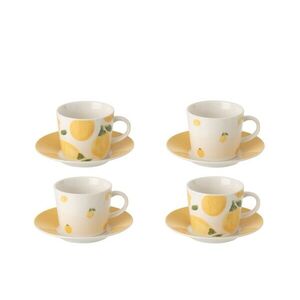 Kávová sada 4 šálků s podšálky Casa Limone - Ø 11*6 cm / 90 ml 63755 obraz