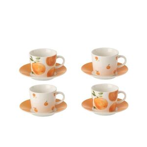 Kávová sada 4 espresso šálků s podšálky Casa Naranja - Ø 11*6 cm / 90 ml 63763 obraz