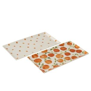 Sada 2 keramických táců s motivem pomerančů Casa Naranja - 31*17*1, 5 cm 63766 obraz