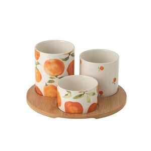 Malá sada na předkrmy s motivem pomerančů Casa Naranja - Ø 8*9 cm 63767 obraz