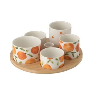 Veliká sada na předkrmy s motivem pomerančů Casa Naranja - Ø 13*8 cm 63768 obraz