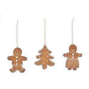 Set 3 ks závěsná dekorace perníček Ginger - 7*1*9 cm 26599 obraz