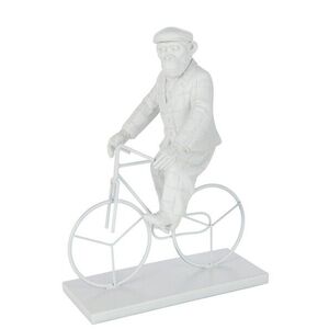Bílá dekorativní soška opice na kole Monkey Bike - 25*13*33 cm 32500 obraz