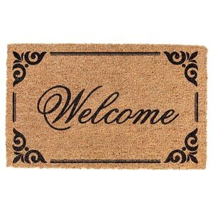 Hnědá kokosová rohožka s ornamenty Welcome - 75*45*1 cm MC295 obraz