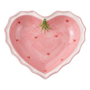 Růžová keramická miska ve tvaru srdce Sweet Hearts M - 15*15*4 cm 6CEBO0267M obraz