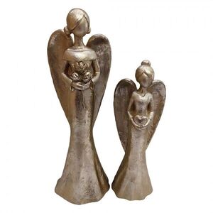 Set 2ks zlatých antik andělů - 11*9*33 / 9*7*26 cm 6PR6539 obraz
