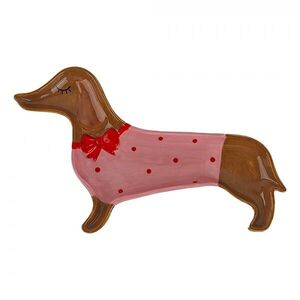 Keramický odkládací tácek / miska Jezevčí slečna - 22*13*2 cm 6CE2454 obraz