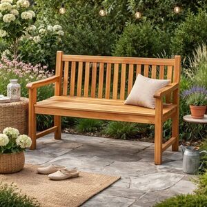 Divero zahradní lavice D34976 2-místná teaková 120 cm obraz