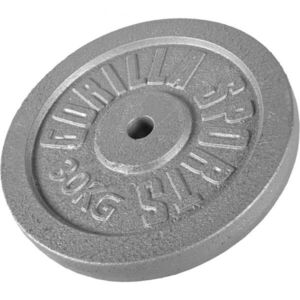 Gorilla Sports litinový zátěžový kotouč 30 kg 384 mm stříbrná obraz