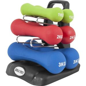 Gorilla Sports 12 kg ergonomický set jednoruček se stojanem obraz