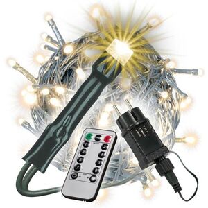 NEXOS Vánoční řetěz 30 m, 200 LED, teple bílá, zelený kabel obraz