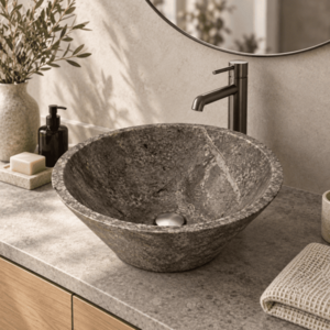 INDERA kamenné umyvadlo na desku Fidus z mramoru Marble Grey LX59159 obraz