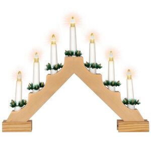 Nexos Vánoční svícen na baterie, 7 led světel, jehlan obraz