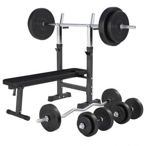 Bench press lavice se stojanem a činkovou sadou 100 kg obraz