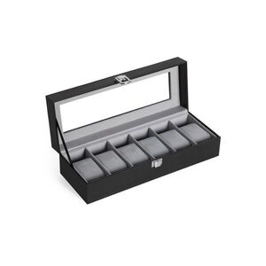 Songmics box na hodinky 6 hodinek MDF se sametovou podšívkou černá obraz
