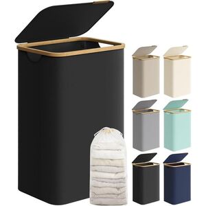 Songmics koš na prádlo SG106405 90L 42 × 32 × 70, 5 cm černý obraz