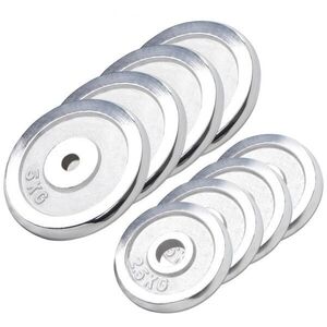 Gorilla Sports sada zátěžových kotoučů chromovaná 30 kg 177/205 mm obraz