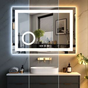 IREDA Koupelnové zrcadlo s LED osvětlením, 80 x 60 cm 92027 obraz