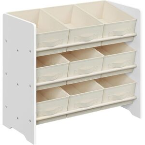 Dětský organizér na hračky s 9 boxy, bílý, 62, 5x29, 5x60 cm obraz
