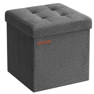Taburet 30×30 cm, úložný box, šedý obraz