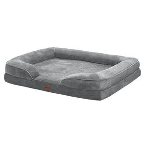 Juskys 107436 pelíšek pro psy 105x82x17 cm ortopedický šedá obraz