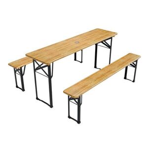 Juskys 107481 zahradní set skládací dřevo kov 170 cm obraz