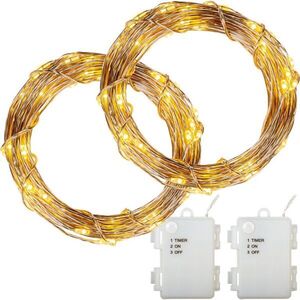 VOLTRONIC Sada 2 kusů světelných drátů - 50 LED, teplá bílá obraz