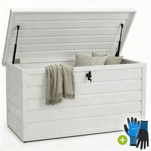 Juskys kovový zahradní box 380 l JS107701 120 x 53 x 63 cm bílý obraz