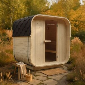 Zahradní sauna Cube pro 2 osoby, smrkové dřevo, kamna 3, 6 kW obraz