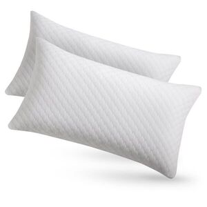 Juskys sada 2 polštářů 40 x 80 x 21 cm paměťová pěna bílá obraz