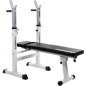 SCSports skládací posilovací lavice s dip stanicí 110 x 25 cm ocelová s nastavitelnými stojany obraz