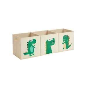 Sada 3 úložných boxů s motivem dinosaurů, 30x30x30 cm obraz