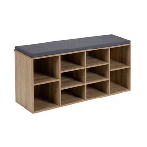 Botník s lavicí přírodní/šedý 103 x 48 x 30 cm obraz