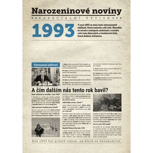 Narozeninové noviny 1993 s vlastním textem a fotografií, S textem obraz