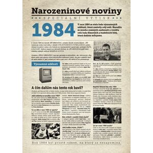 Narozeninové noviny 1984 s vlastním textem a fotografií, S textem obraz