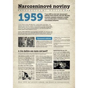 Narozeninové noviny 1959 s vlastní fotografií a textem, S textem obraz