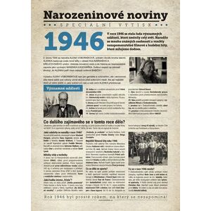 Narozeninové noviny 1946 s vlastní fotografií a textem, S textem obraz