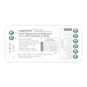 LED Solution Mi-Light MiBoxer RF Přijímač 3v1 pro jednobarevné a CCT LED pásky, 4-kanálový SR2-2 obraz
