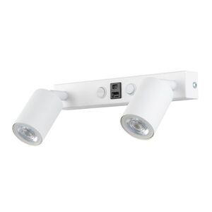 TK Lighting Bílé bodové svítidlo Nex s USB pro žárovku 2x GU10 TK11355 obraz