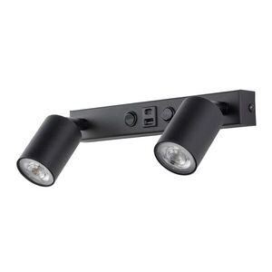 TK Lighting Černé bodové svítidlo Nex s USB pro žárovku 2x GU10 TK11356 obraz