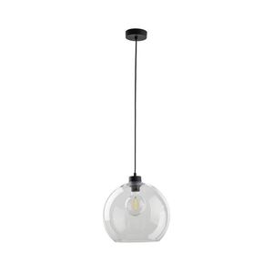 TK Lighting Černý závěsný lustr Cubus s průhledným stínidlem pro žárovku E27 TK2076 obraz