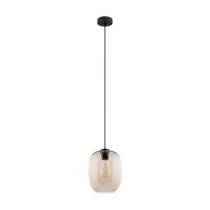 TK Lighting Černý závěsný lustr Elio s jantarovým stínidlem pro žárovku E27 TK4338 obraz