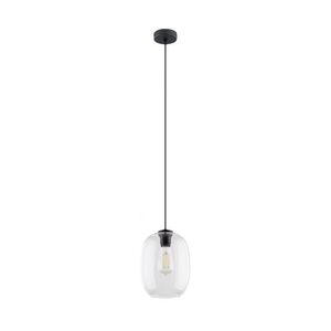 TK Lighting Černý závěsný lustr Elio s průhledným stínidlem pro žárovku E27 TK4339 obraz