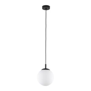 TK Lighting Černý závěsný lustr Esme s bílým stínidlem 250mm pro žárovku E27 TK5669 obraz