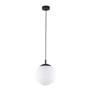 TK Lighting Černý závěsný lustr Esme s bílým stínidlem 300mm pro žárovku E27 TK5670 obraz