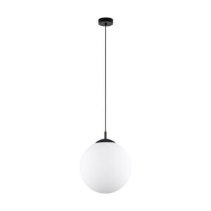 TK Lighting Černý závěsný lustr Esme s bílým stínidlem 350mm pro žárovku E27 TK5671 obraz