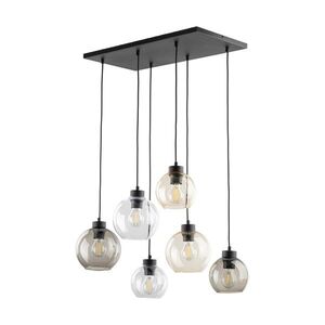 TK Lighting Černý závěsný lustr Cubus pro žárovku 6x E27 TK2164 obraz