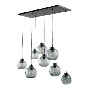TK Lighting Černý závěsný lustr Cubus s kouřovými stínidly pro žárovku 8x E27 TK4113 obraz